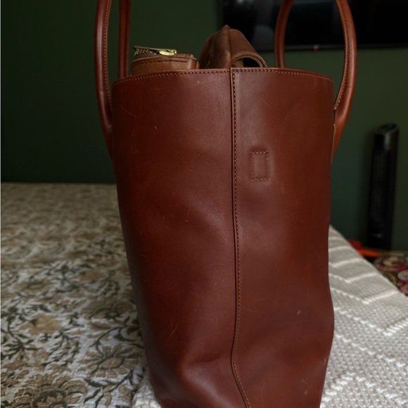 Large Teddi Joelle Structured Leather Work Tote - Picture 3 of 10